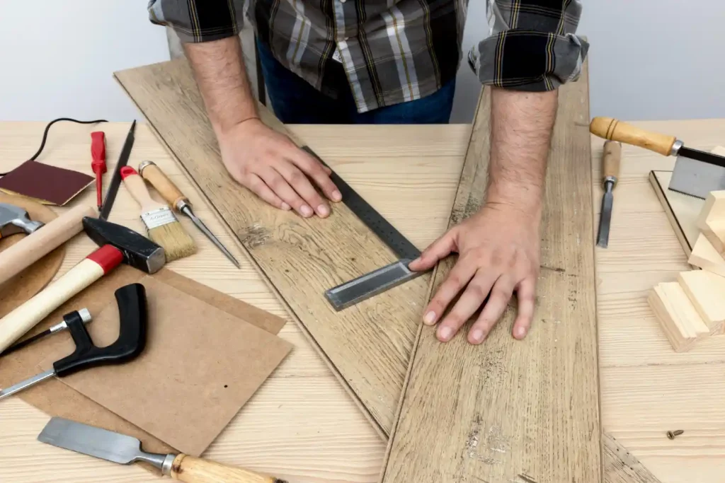 Premium engineered wood flooring installation in a stylish Walsall home featuring elegant wooden planks, modern interior, and professional craftsmanship.