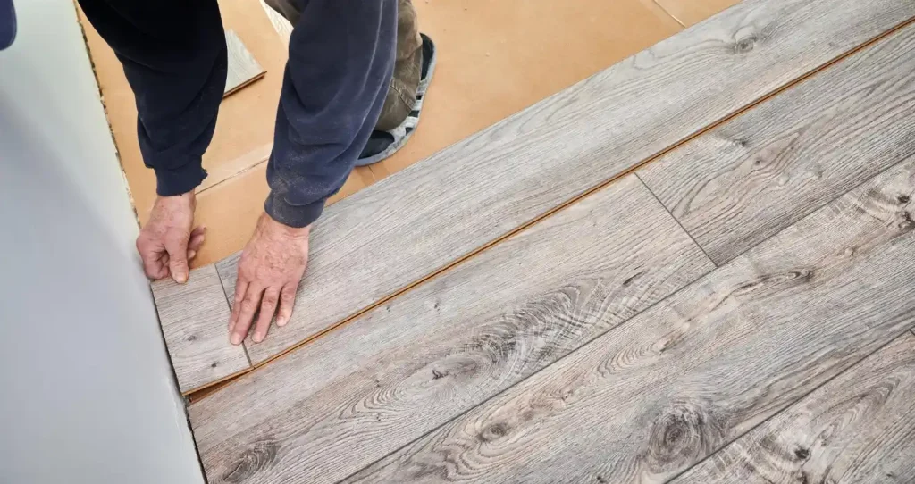High-quality vinyl flooring installed in a modern Coventry interior featuring stylish stone-effect flooring and elegant contemporary design.
